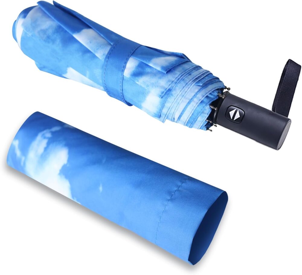 Travel Essentials Umbrella Windproof Compact Collapsible Light, Automatic, Strong and Portable, Wind Resistant, Folding Small Umbrella for Rain - Image 2