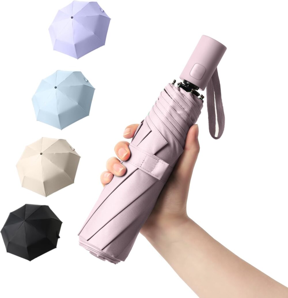 Small  Protection Travel Umbrella Compact for Rain and Sun UPF 50+ Windproof Portable 42 inch Umbrella for Women and Men - Image 2