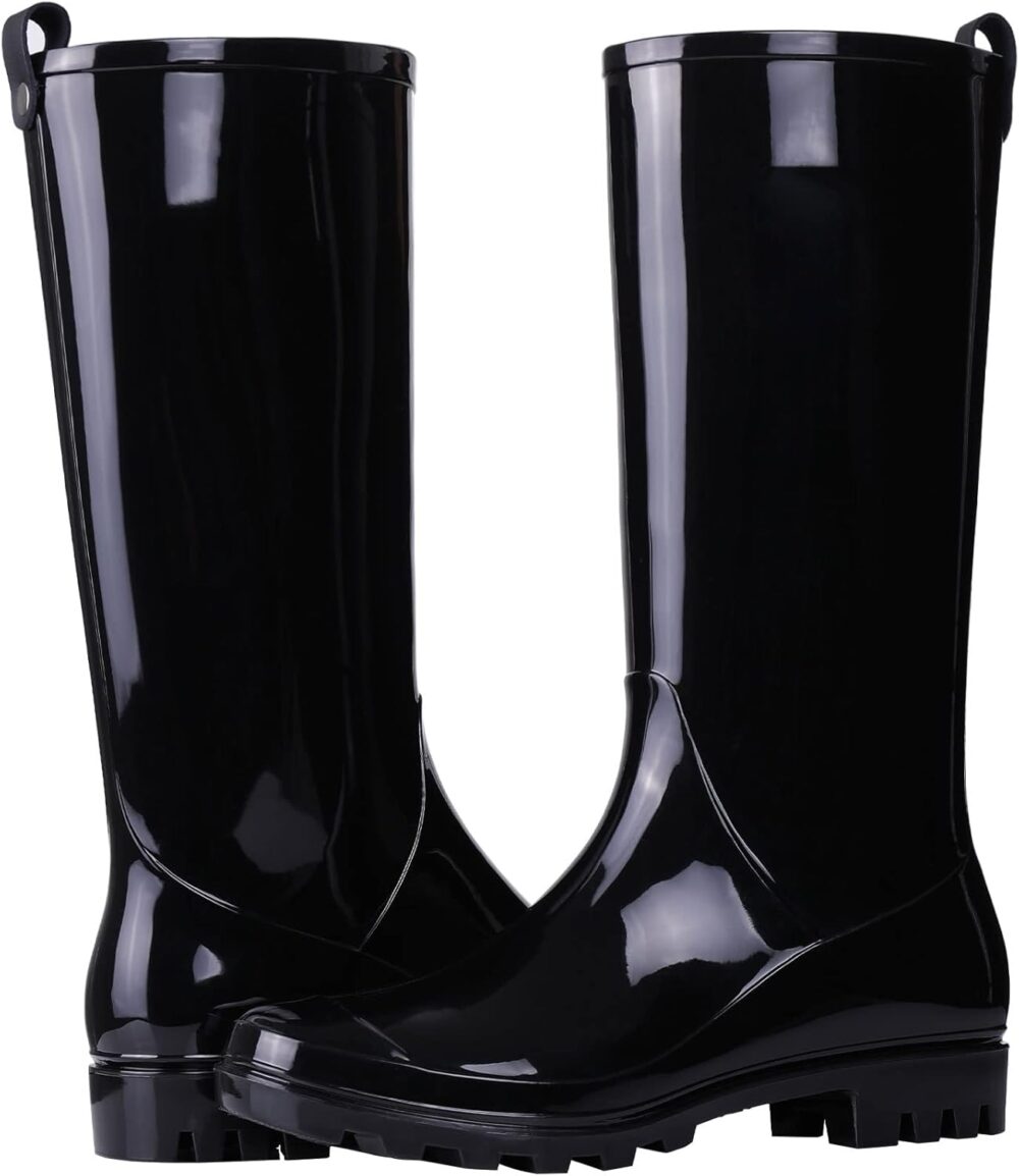 Women’s Tall Rain Boots Waterproof Knee High Rainboots Rubber Garden Wellies - Image 2