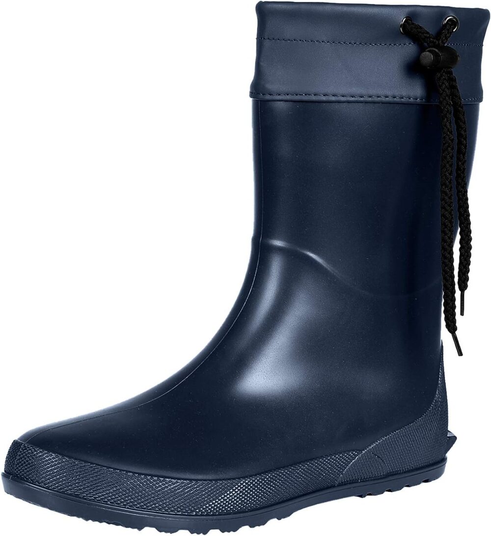 Women's Mid Calf Rain Boots Collar Gardening Boots Ultra Lightweight Portable Garden Shoes