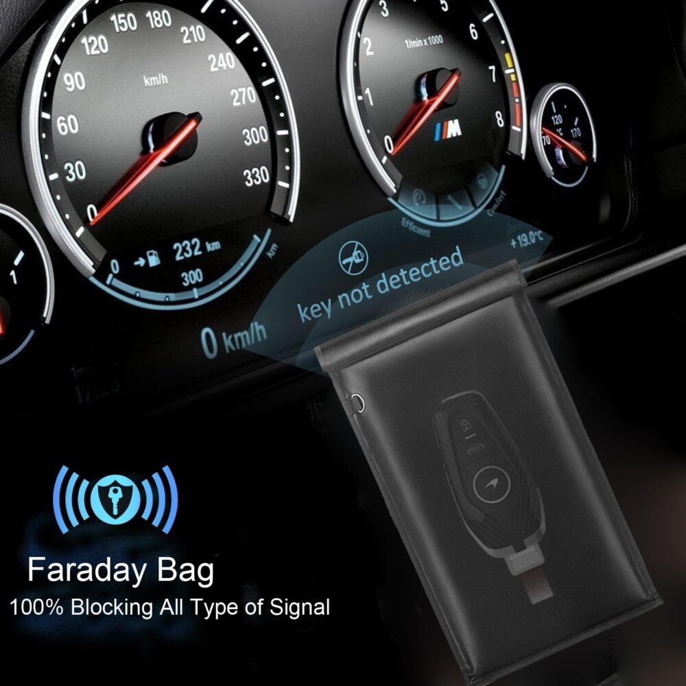 Bag for Phone,  Pouch for Key Fob, Fireproof & Waterproof  Bags EMP Proof,  Key Fob Protector, Cell Phone Signal Jammer (2 Pack) - Image 2