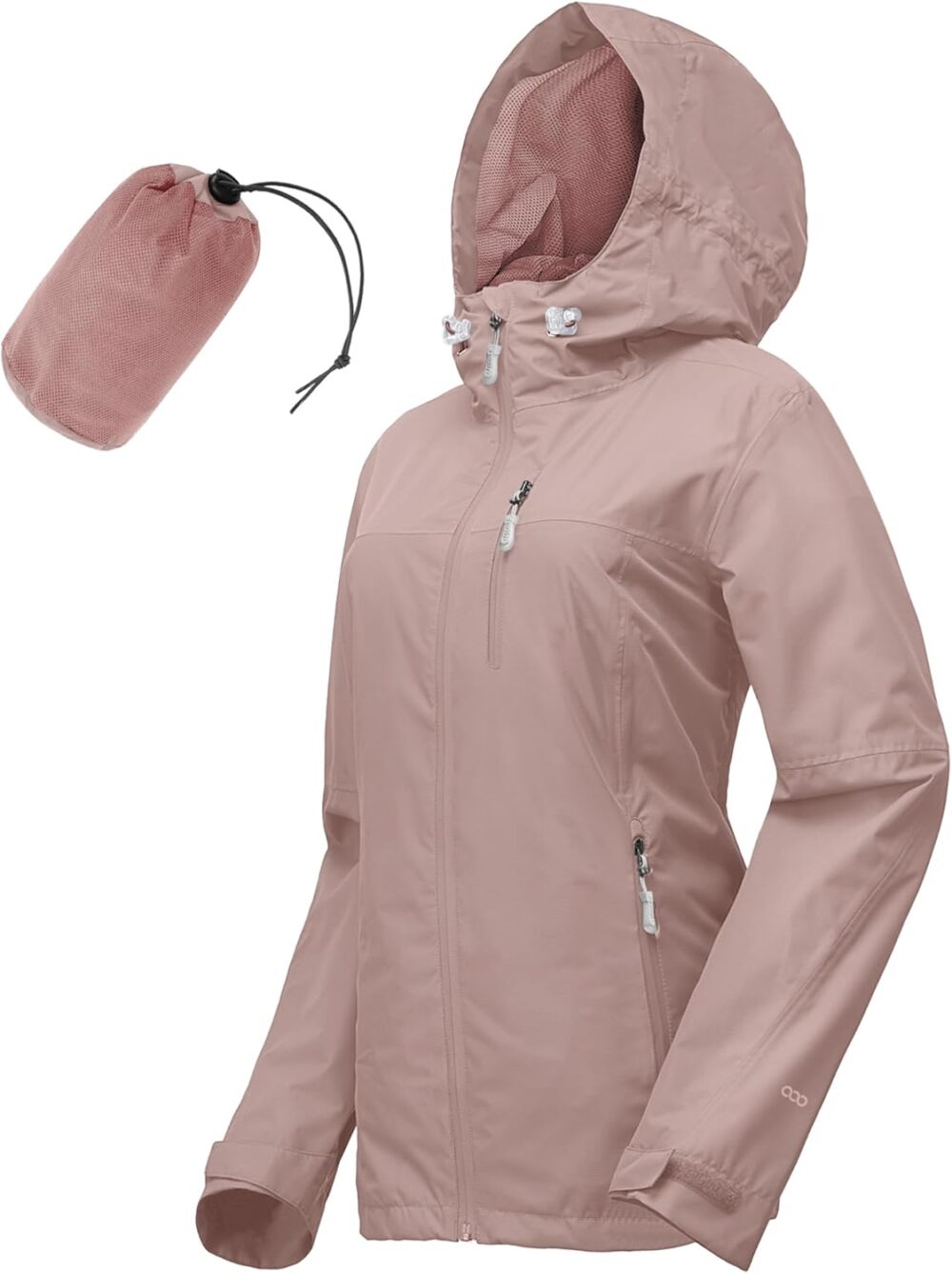 Packable Rain Jacket Women Lightweight Waterproof Raincoat with Hood Cycling Bike Jacket Windbreaker