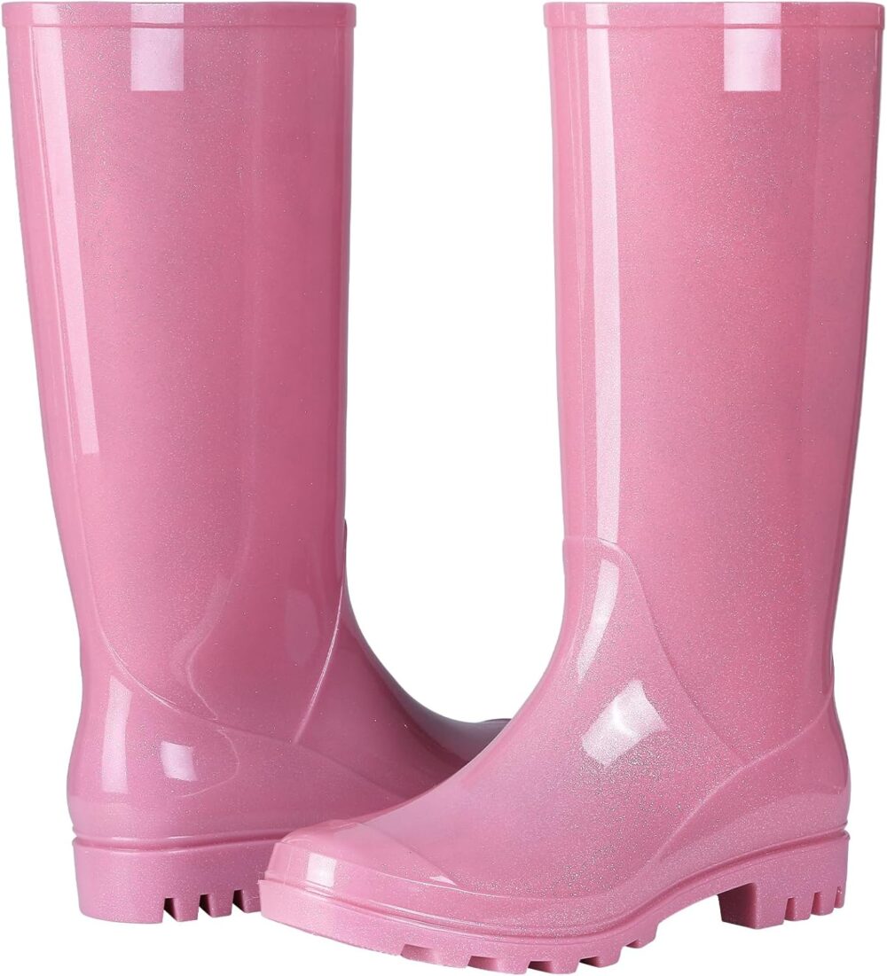 Women’s Tall Rain Boots Waterproof Knee High Rainboots Rubber Garden Wellies- Slim Calf - Image 2