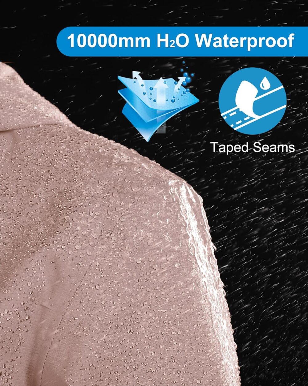 Packable Rain Jacket Women Lightweight Waterproof Raincoat with Hood Cycling Bike Jacket Windbreaker - Image 2